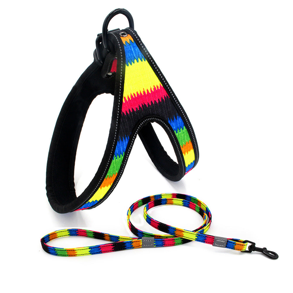 Colorful Printed Oxford Fabric Reflective Pet Harness